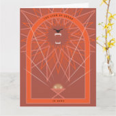 Carte Lion dans une crèche (Fleur jaune)