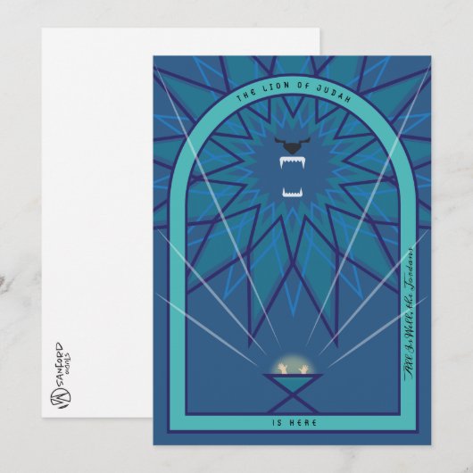 Carte Lion dans une mangeoire (Devant / Derrière)