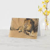 Carte Lion de repos | Wilhelm Kuhnert (Fleur jaune)
