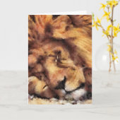 Carte Lion dormant (Fleur jaune)