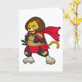 Carte Lion en guerrier avec Cap (Fleur jaune)