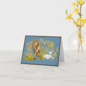 Carte Lion et agneau (Fleur jaune)