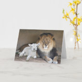Carte Lion et l'agneau (Fleur jaune)
