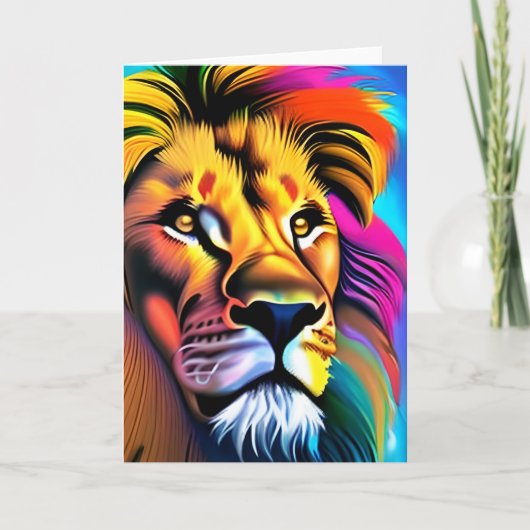 Carte Lion Face Imaginaire mystique (Devant)
