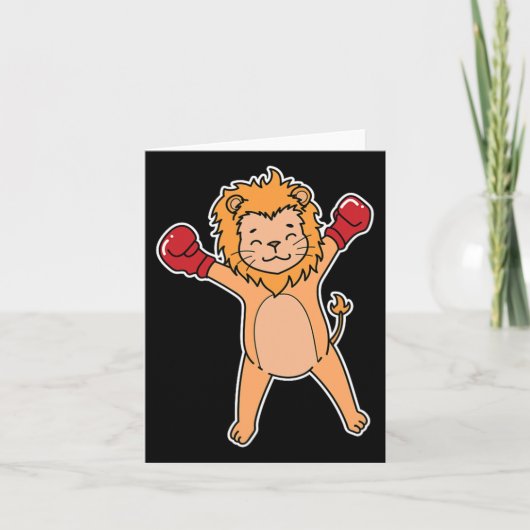 Carte Lion fait la boxe (Devant)