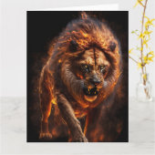 Carte Lion Flamme (Fleur jaune)