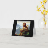 Carte Lion Foo Chinois (1) (Fleur jaune)