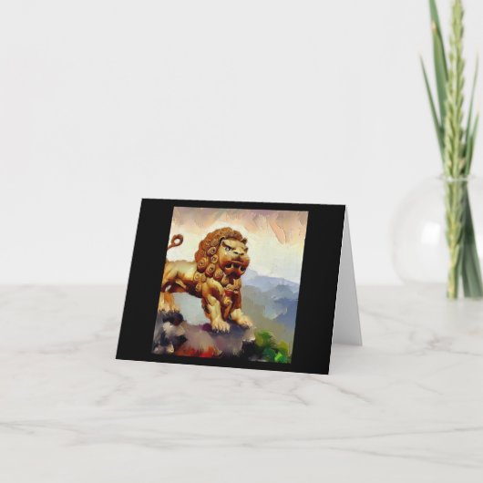 Carte Lion Foo Chinois (20) (Devant)