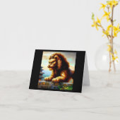 Carte Lion Foo Chinois (31) (Fleur jaune)