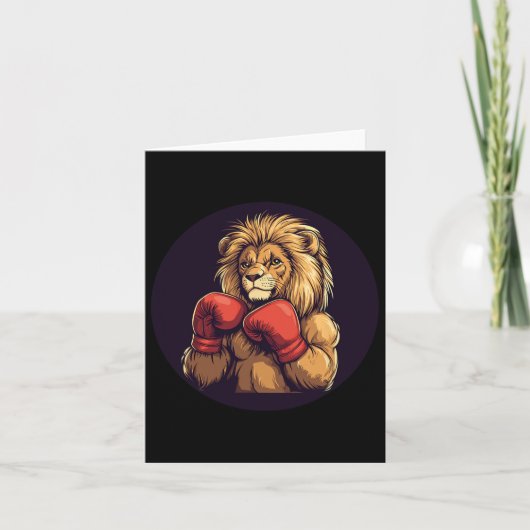 Carte Lion Fort Avec Costume Mitts En Boxe Pour Garçons (Devant)