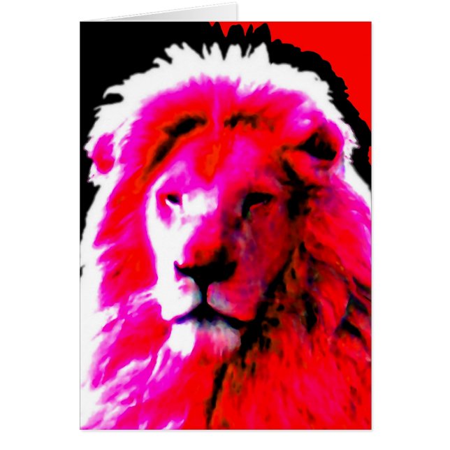 Carte Lion Head Rose 'Your Text' (Devant)