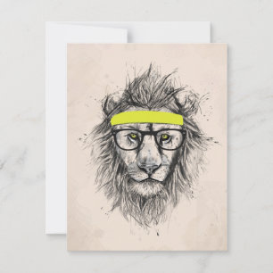 Carte Lion hipster (arrière - plan léger)