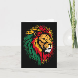 Carte Lion Jamaïcain Drapeau Rasta Jamaïcain Lion de Jud