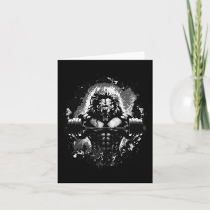 Carte Lion Lifting Weights Gym Beast Exercice Muscles Bo