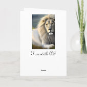 Carte Lion Majestueux Blanc Art Éthéré | Pensant à Toi (Dos)