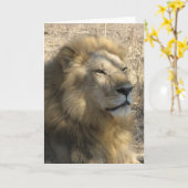 Carte Lion masculin (Fleur jaune)