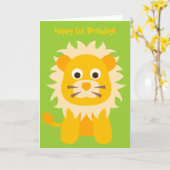 Carte Lion mignon (Fleur jaune)