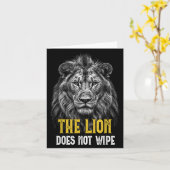 Carte Lion Ne S'Efface Pas - Mème de Lion Drôle  (Fleur jaune)