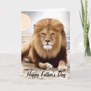 Carte Lion Ocean Photo Paint Happy Fête des pères