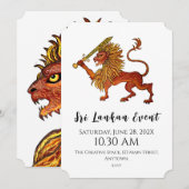 Carte Lion Plat Drapeau Sri Lanka (Devant / Derrière)