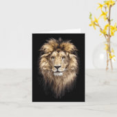 Carte Lion Principal Animal Face Big Cat (Fleur jaune)
