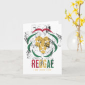 Carte Lion Reggae - Coloré (Fleur jaune)