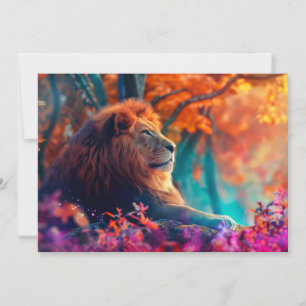 Carte Lion royal dans la conception de la forêt enchanté