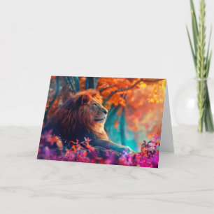 Carte Lion Royal dans le design de la Forêt Enchantée