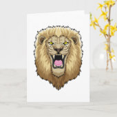 Carte Lion rugissant (Fleur jaune)