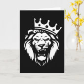 Carte Lion rugissant avec couronne (Fleur jaune)