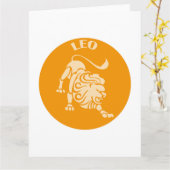 Carte Lion, signe zodiaque, Horoscope, Astrologie (Fleur jaune)