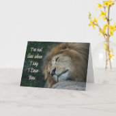 Carte Lion T'aime (Fleur jaune)