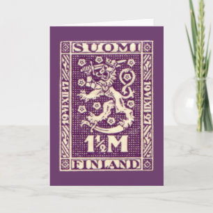 Carte Lion violet Finlande, SUOMI