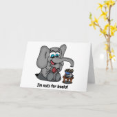 Carte Lire Elephant : Je suis Nuts pour les livres (Fleur jaune)