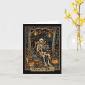 Carte Lire En Paix Squelette Halloween Lire Livres Inter (Fleur jaune)