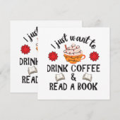 Carte Lire Livre Et Boire Café (Devant / Derrière)