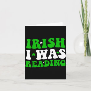 Carte L'Irlandais lisait un livre de shamrock st patrick