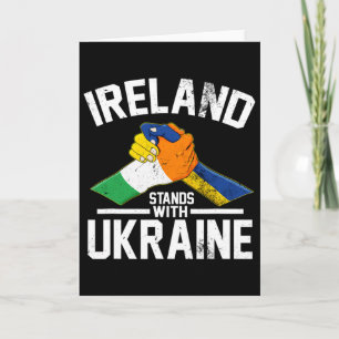Carte L'Irlande soutient l'Ukraine Drapeau ukrainien irl