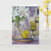 Carte Lis blancs et vin (Fleur jaune)