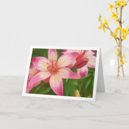 Carte Lis en fleur (Fleur jaune)