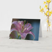 CARTE LIS ROSE (Fleur jaune)
