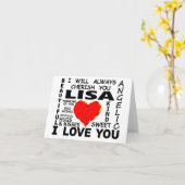 Carte Lisa je t'aime (Fleur jaune)