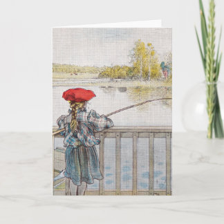 Carte Lisbeth a Little Girl Fishing by Carl Larsson