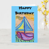 Carte lisse de joyeux anniversaire de navigation (Fleur jaune)