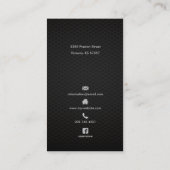 Carte lisse noire simple simple élégante moderne (Dos)