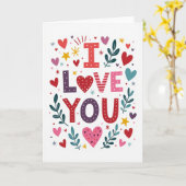 Carte lisse simple d'amour à pois (Fleur jaune)