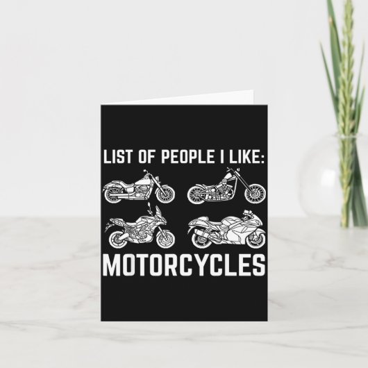 Carte List Of People I Like Motorcycles Funny Rider & (Devant)