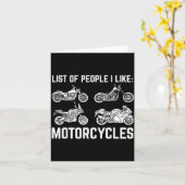 Carte List Of People I Like Motorcycles Funny Rider & (Fleur jaune)