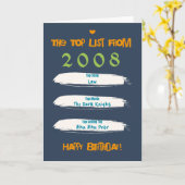 Carte Liste d'anniversaire du Top 2008 (Fleur jaune)