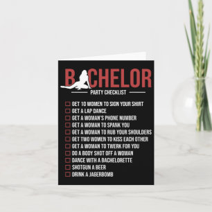 Carte Liste de contrôle de la fête de baccalauréat Funny